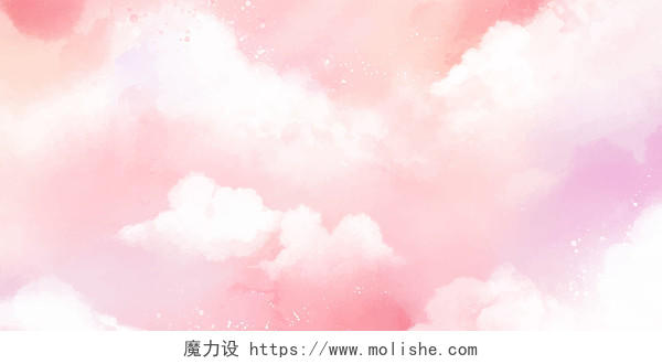 粉色渐变唯美小清新云朵云层天空云彩展板背景